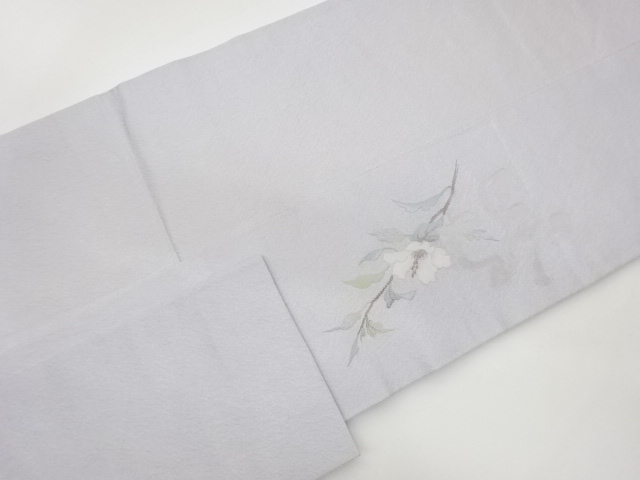  作家物　銀通し花・枝葉に文字模様織出し名古屋帯